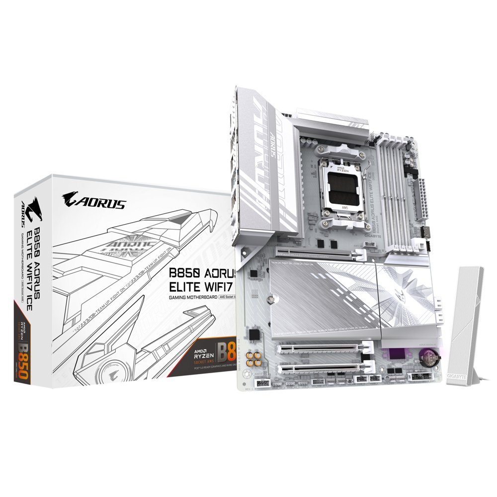 Gigabyte B850 AORUS ELITE WIFI7 ICE | Socket AM5 | AMD B850 | 4xDDR5 | ATX | Moederbord