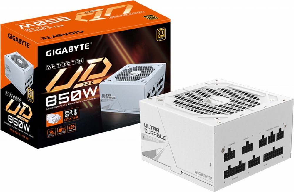 GIGABYTE UD850GM PG5W | 850 Watt Gold ATX 3.0 PSU | Modulair | Power Supply | Voeding