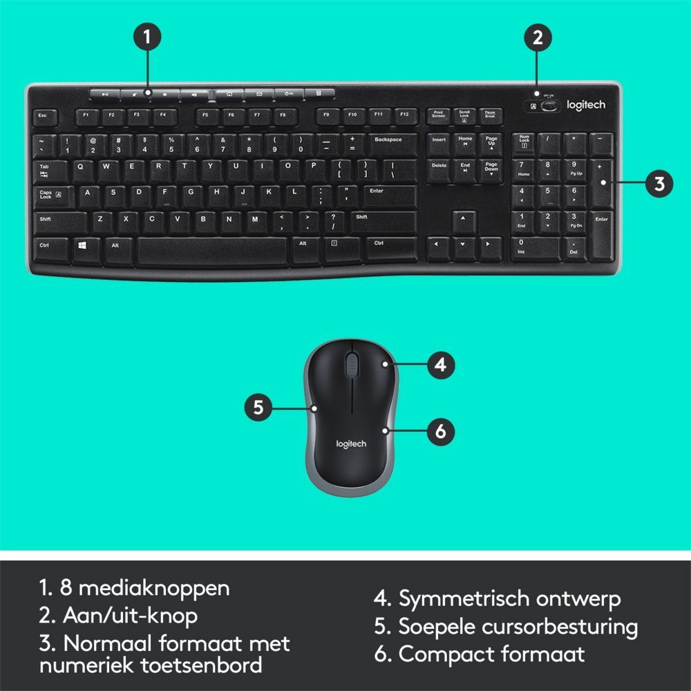 QWERTZ | Logitech MK270 | Draadloze Muis en Toetsenbordcombo | QWERTZ - Afbeelding 11