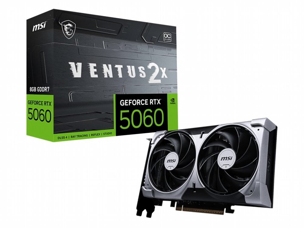 MSI GeForce RTX 5060 Ventus 2X OC | 8GB GDDR7 | DLSS 4 | Videokaart | Nvidia GPU