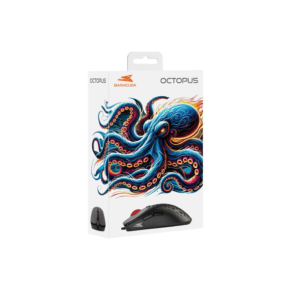 Baracuda OCTOPUS RGB | Bekabelde Gaming Muis | Rechtshandig | USB-A | 3600 DPI | Zwart - Afbeelding 9