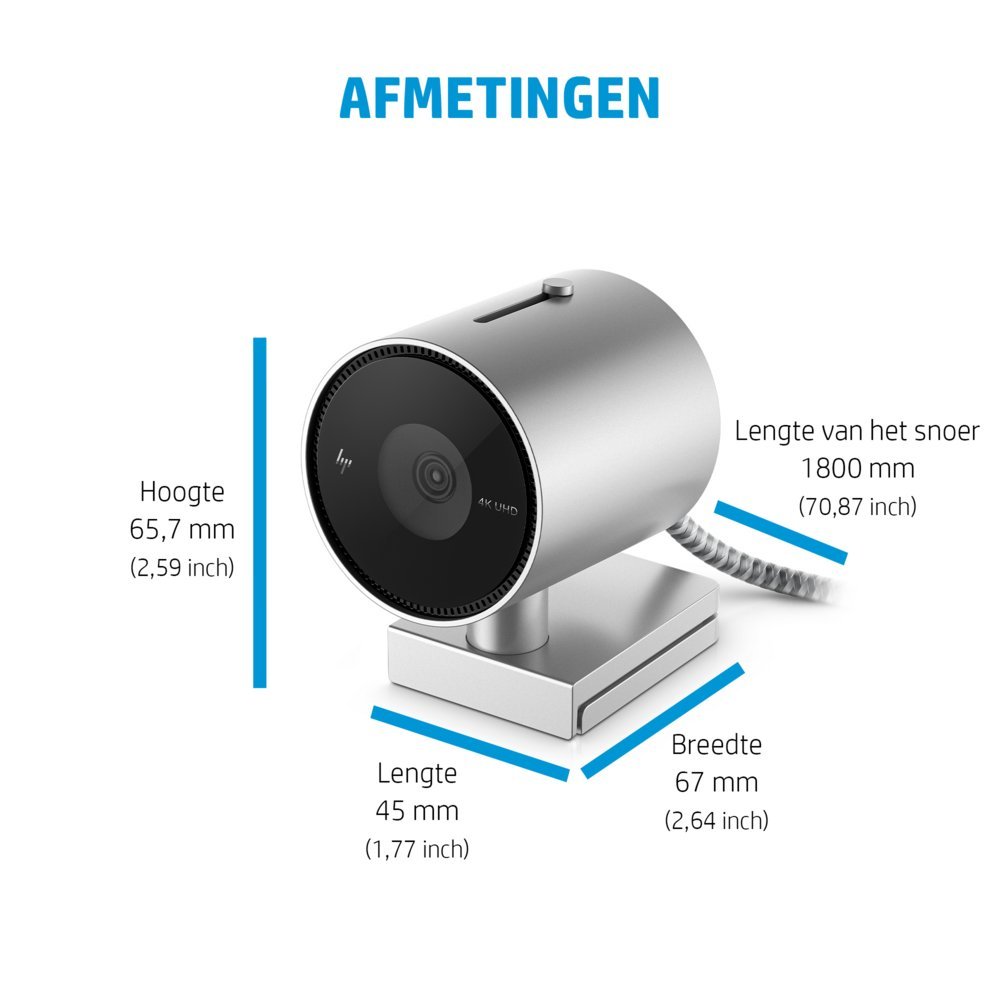 HP 950 UHD | 4K 30FPS USB Webcam met Microfoon - Afbeelding 12