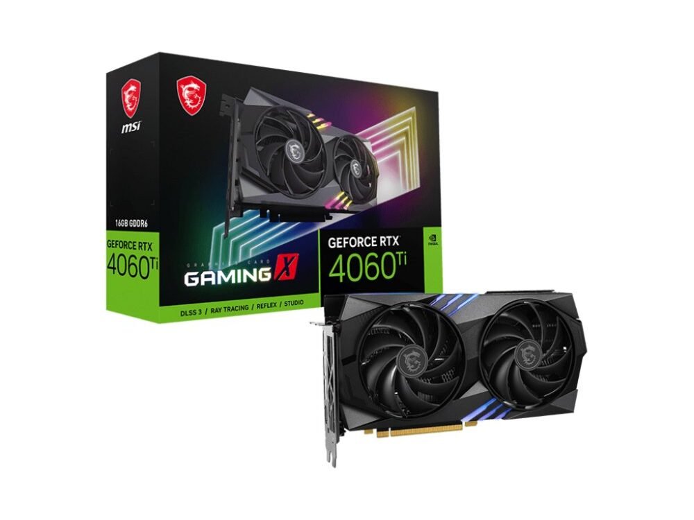 MSI GeForce RTX 4060 Ti GAMING X | 16GB GDDR6 VRAM | Videokaart | GPU | Nvidia