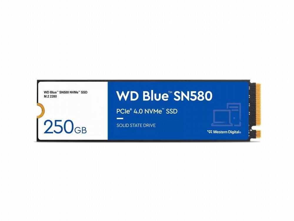Western Digital Blue SN580 | 2TB NVMe SSD | M.2 Gen4 | 4.150MB/s Lezen | 4.150MB/s Schrijven