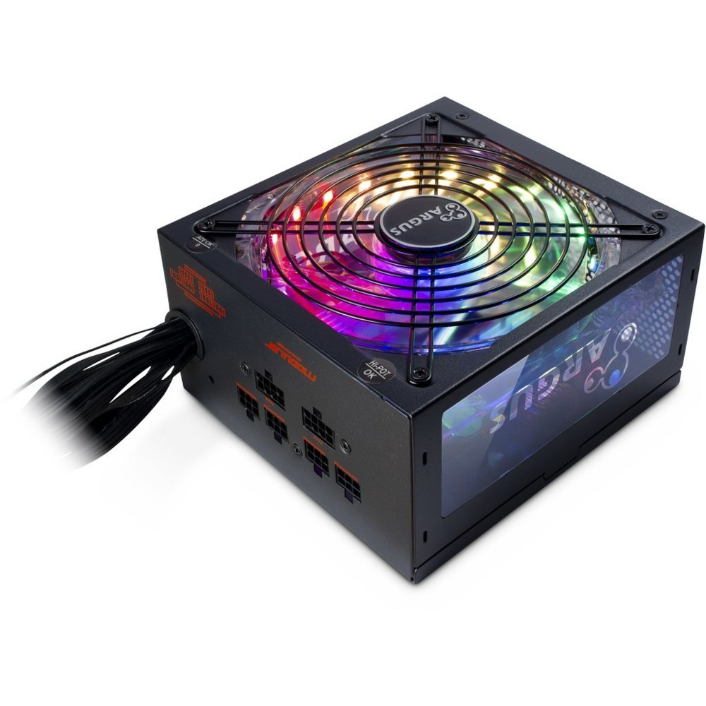 Inter-Tech Argus RGB-650W CM II | 650 Watt Gold ATX PSU | Deels Modulair | Power Supply | Voeding