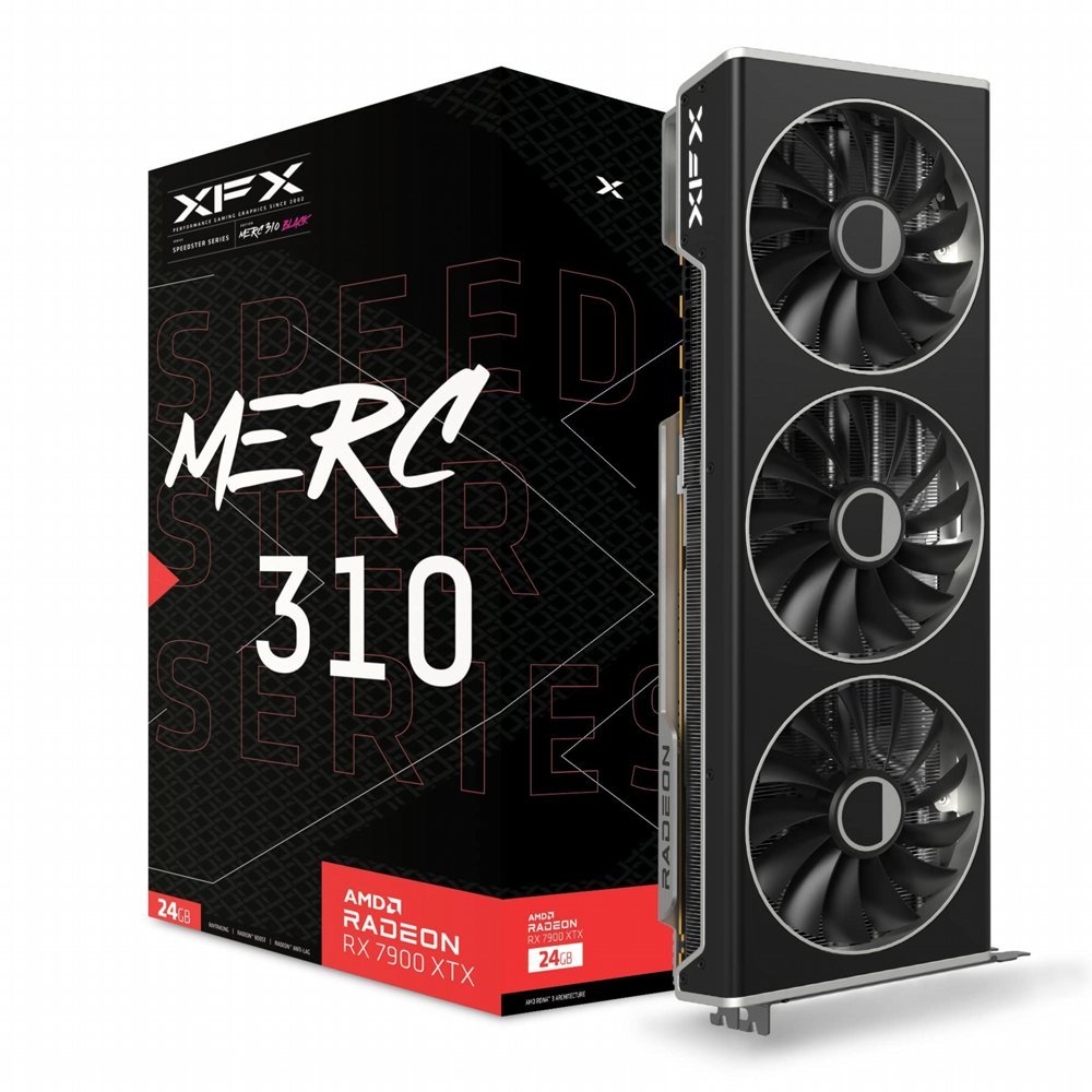XFX Speedster MERC 310 RX 7900 XTX Black Edition | 24GB GDDR6 VRAM | 4K Gaming | Videokaart | GPU | AMD