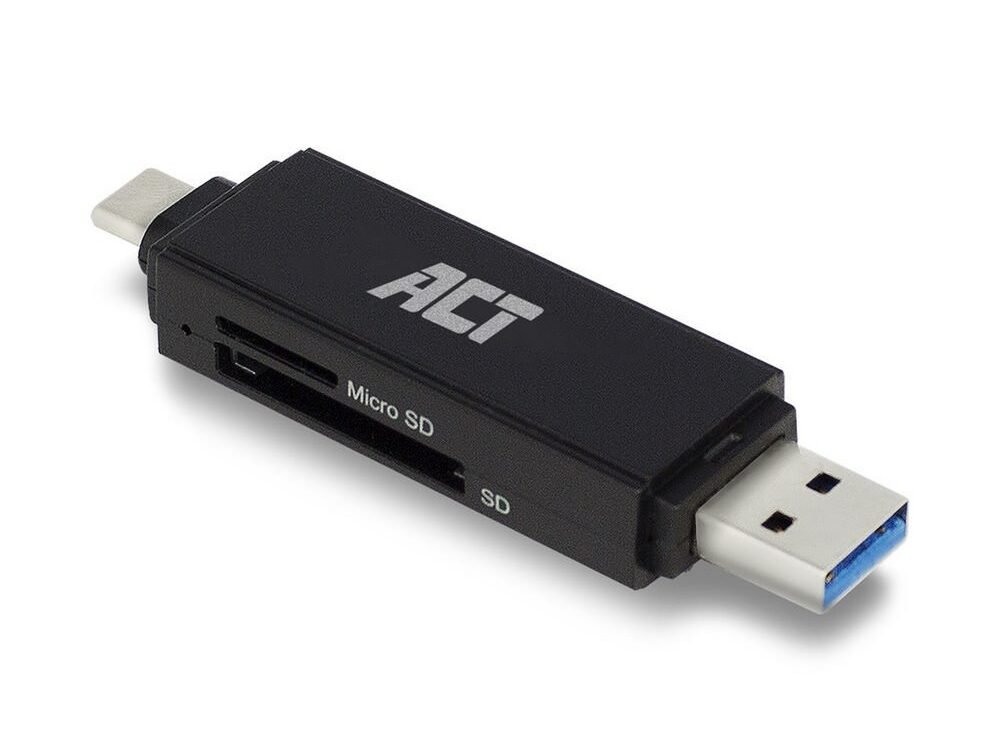 ACT AC6375 | Geheugenkaartlezer | USB 3.2 Gen 1 | Zwart