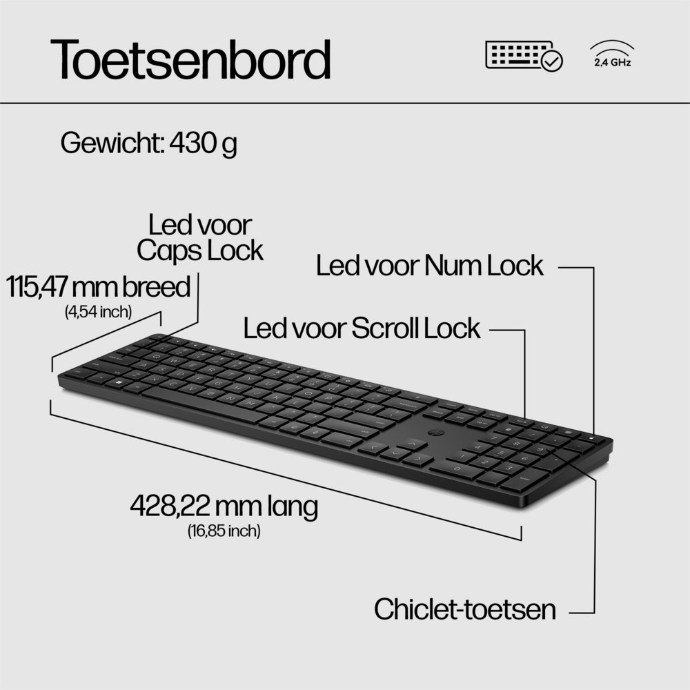 HP 650 | Draadloze Muis en Toetsenbordcombo | QWERTY - Afbeelding 10