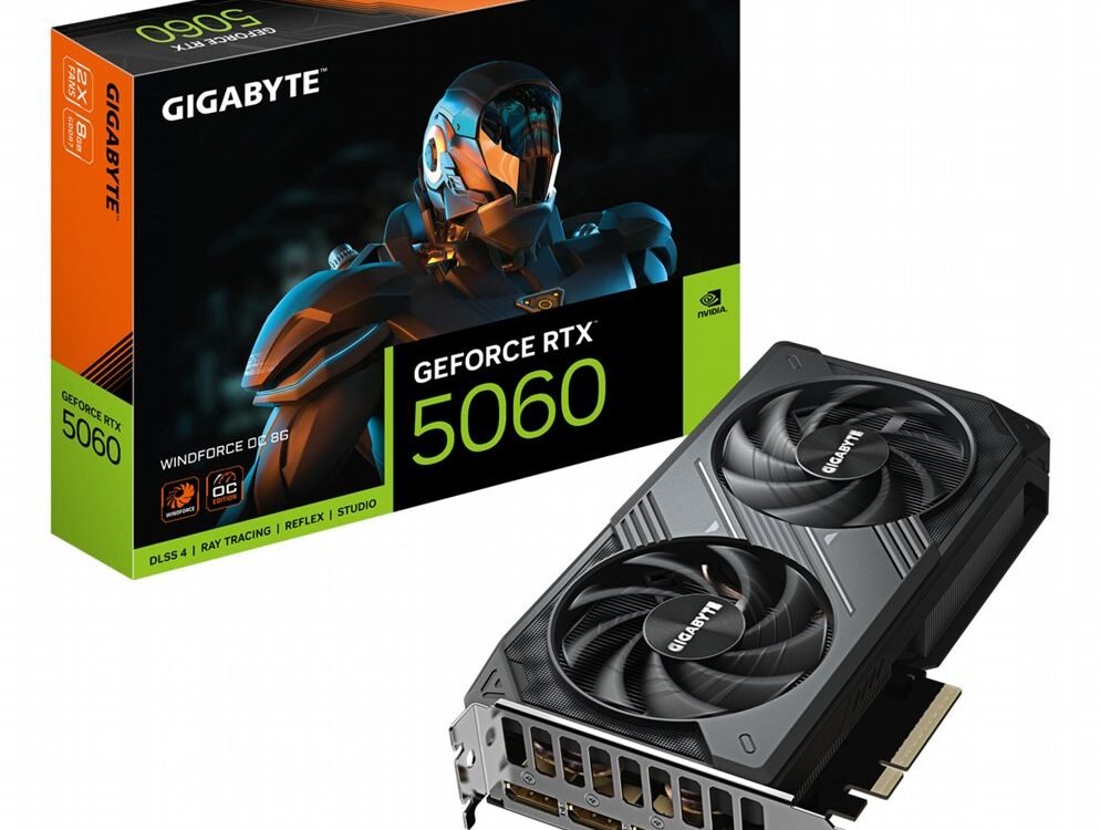 GIGABYTE GeForce RTX 5060 WINDFORCE OC | 8GB GDDR7 | DLSS 4 | Videokaart | Nvidia GPU