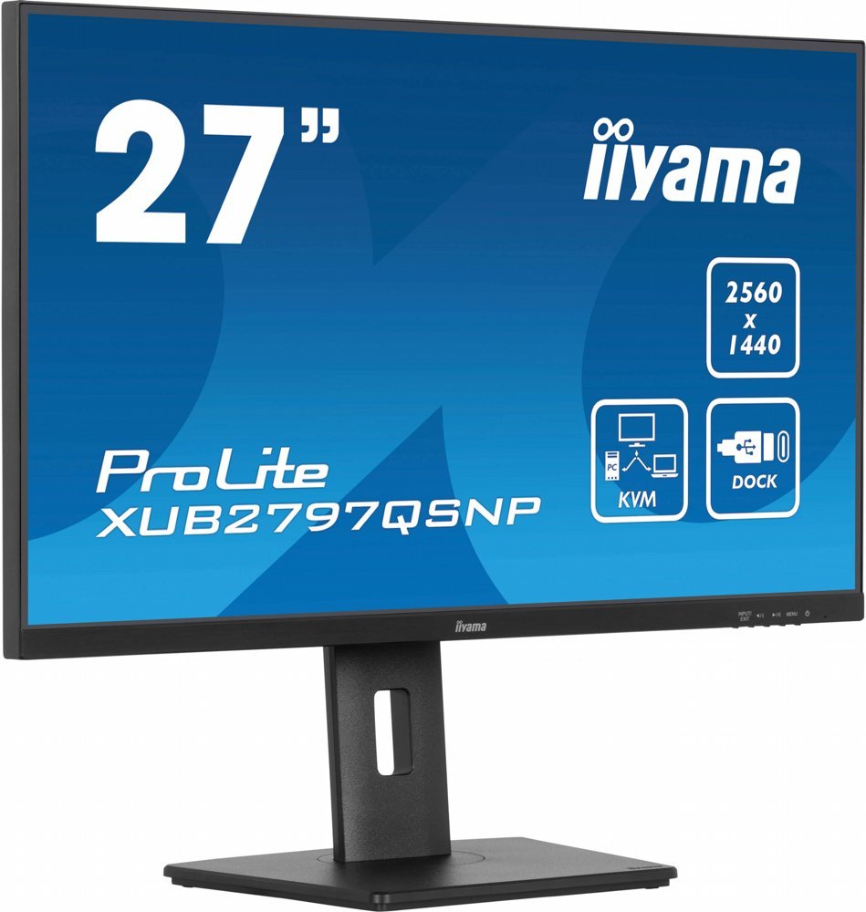 iiyama ProLite XUB2797QSNP-B1 27'' | 2560x1440 QHD IPS | 100Hz | USB-C Dock | KVM Switch | 1ms | Monitor