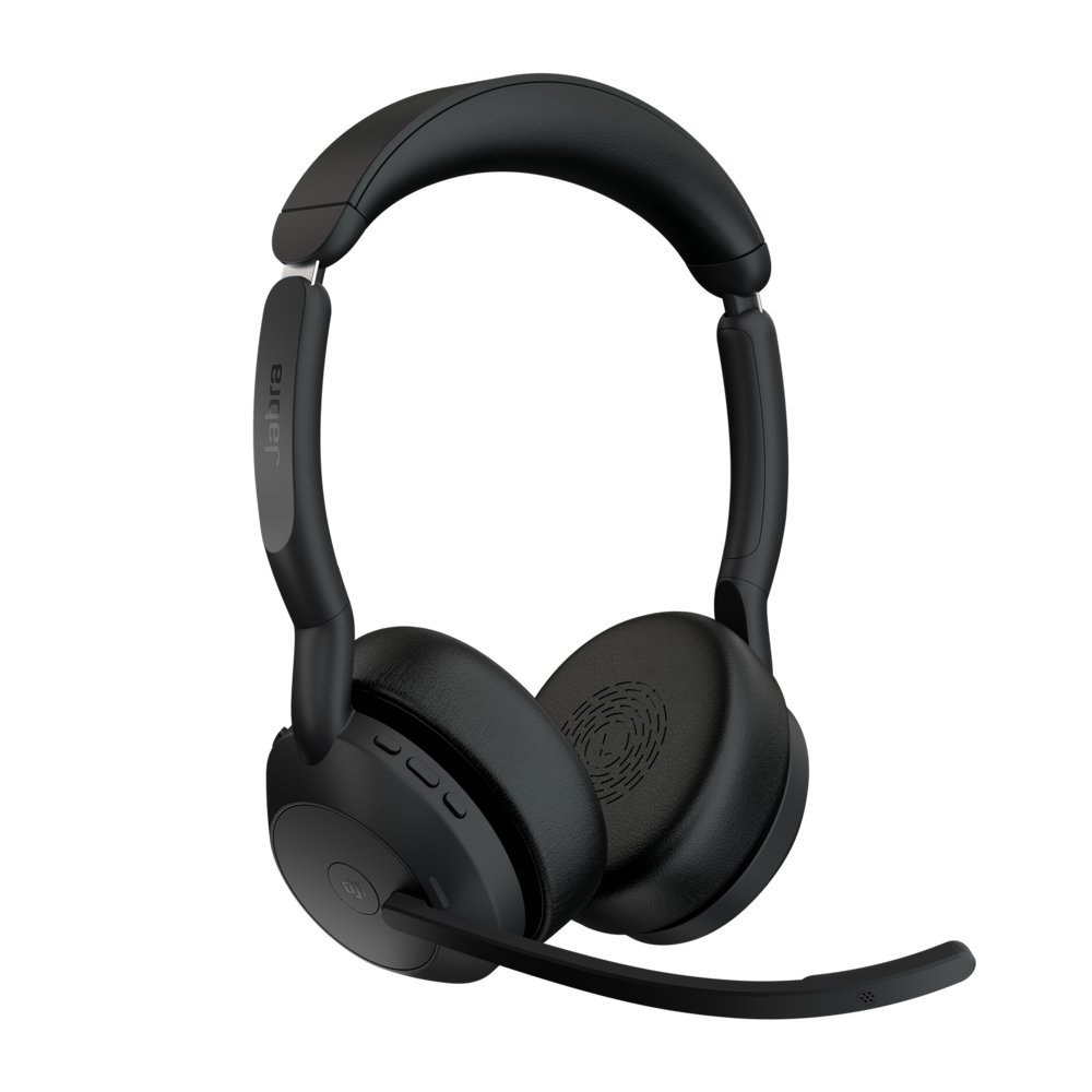 Jabra Evolve2 55 MS Stereo | Bluetooth & USB-A Headset | Met Oplaadhouder | Zwart | Voor Kantoor & Callcenter - Afbeelding 3