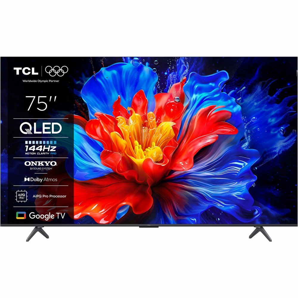 TCL 75P8K | 75" 4K Ultra HD QLED Smart TV | Google TV | Quantum Dot | Dolby Vision | 120Hz (2025)