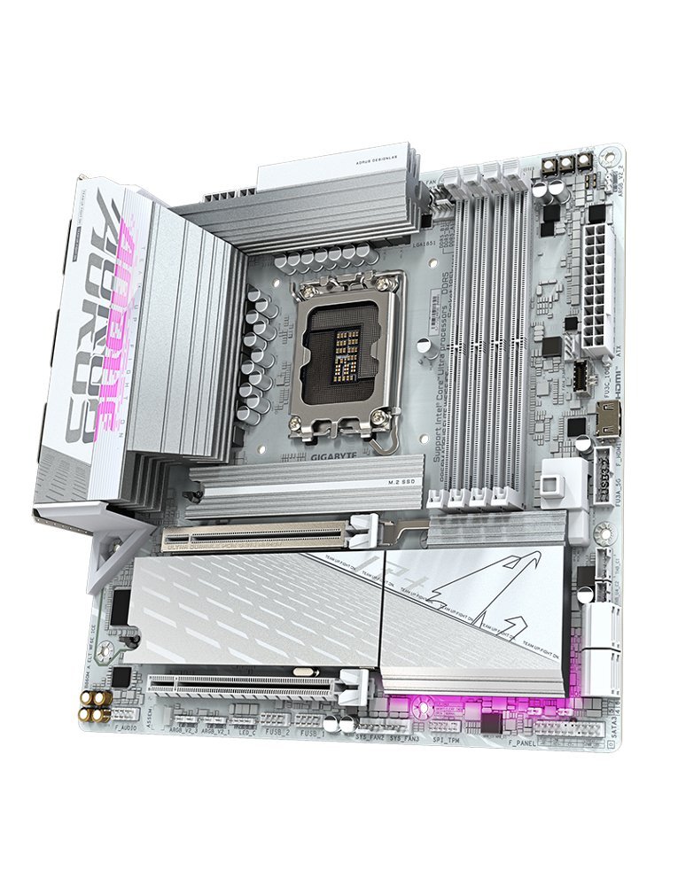 Gigabyte B860M AORUS ELITE WF6E ICE | Socket LGA 1851 (V1) | Intel B860 | 4xDDR5 | Micro ATX | Moederbord - Afbeelding 5
