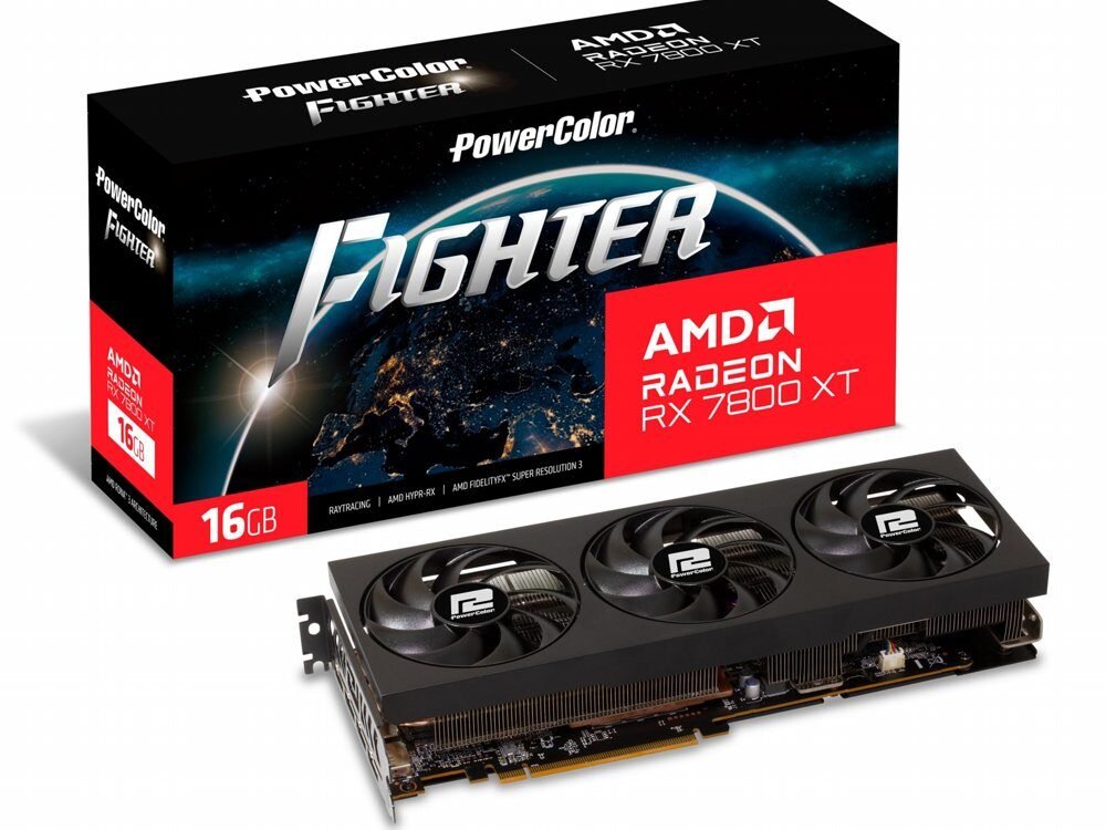 PowerColor Radeon RX 7800XT | 16 GB GDDR6 VRAM | Videokaart | GPU | AMD