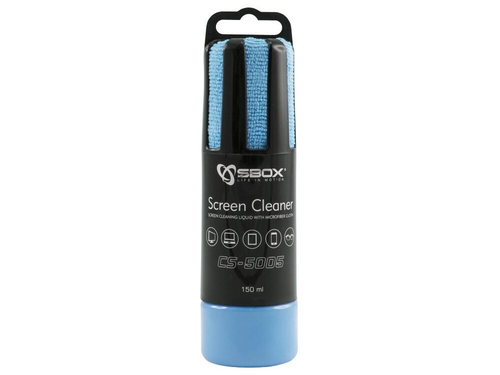 SBOX Schermreiniger CS-5005 | 150 ml | Met Microvezeldoekje | Blauw