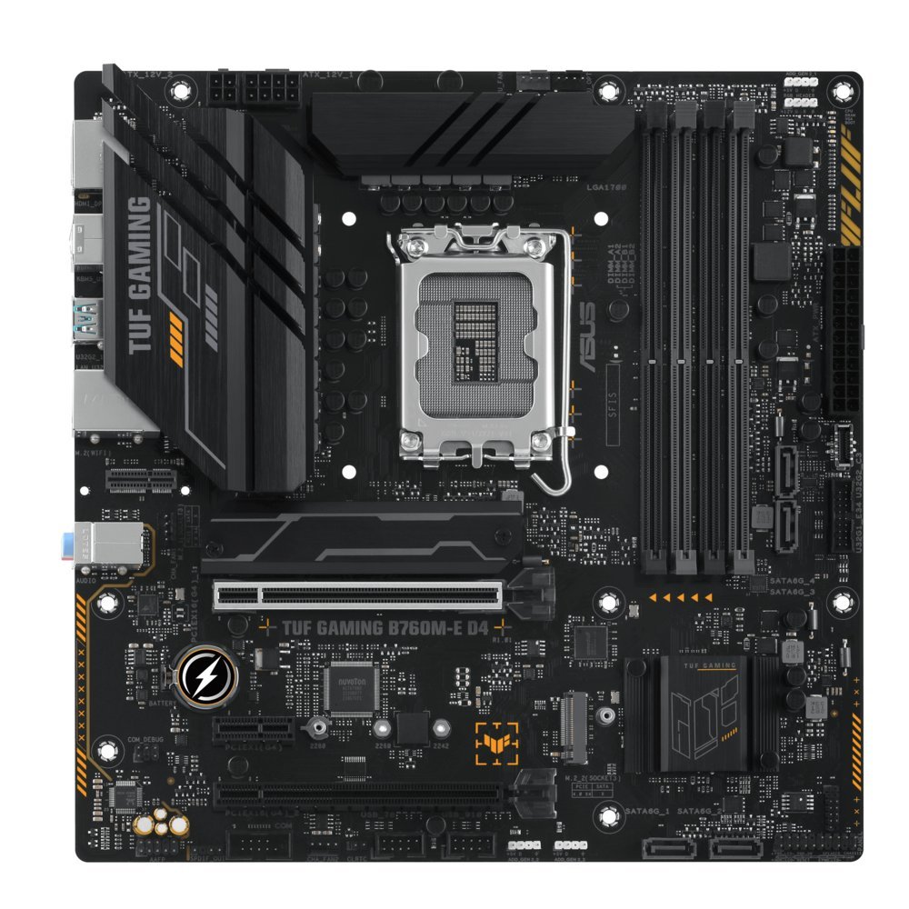 ASUS TUF GAMING B760M-E D4 | Socket LGA 1700 | Intel B760 | 4xDDR4 | Micro-ATX | Moederbord