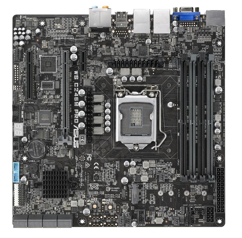 ASUS WS C246M PRO | Socket LGA 1151 | Intel C246 | 4xDDR4 | Micro-ATX | Moederbord