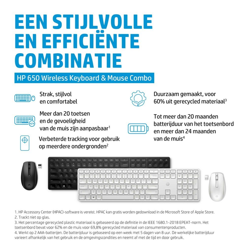 HP 650 | Draadloze Muis en Toetsenbordcombo | QWERTY - Afbeelding 6