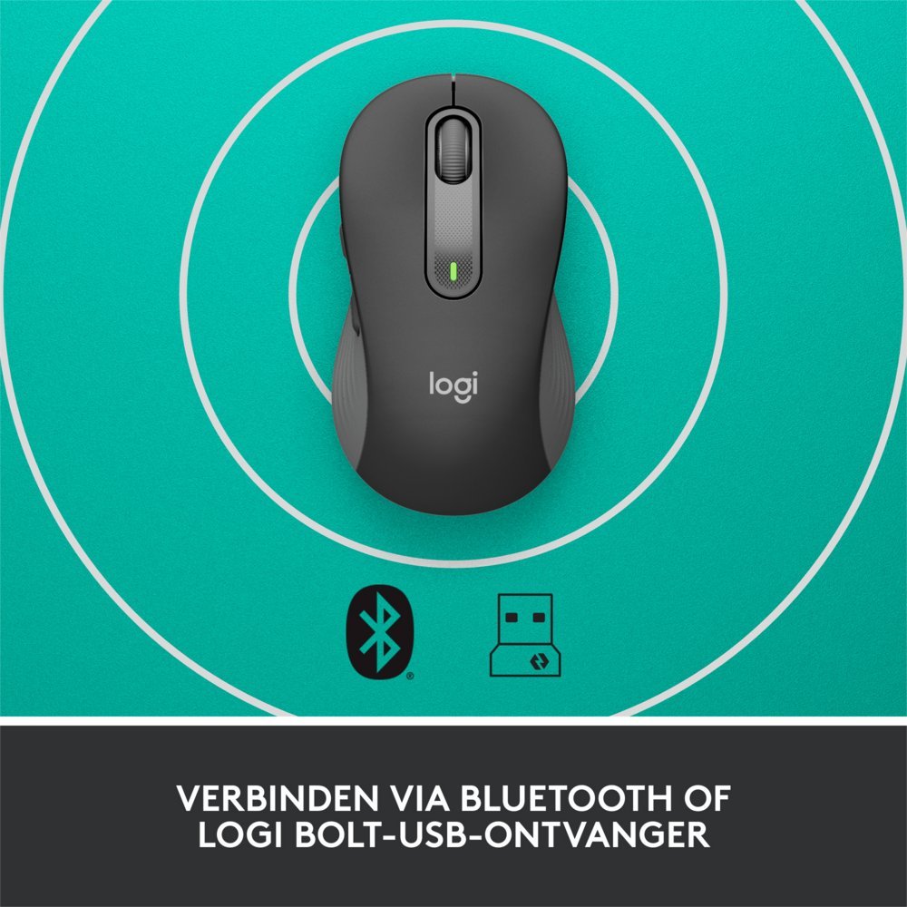 Logitech Signature M650 for Business | Draadloze Muis | Rechtshandig | RF + Bluetooth | 4000 DPI | Grafiet - Afbeelding 12