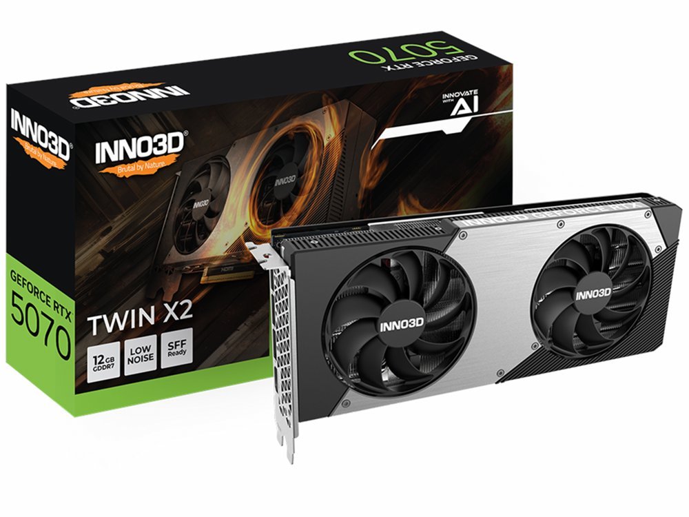 INNO3D GeForce RTX 5070 TWIN X2 | 12GB GDDR7 | DLSS 4 | Videokaart | Nvidia GPU