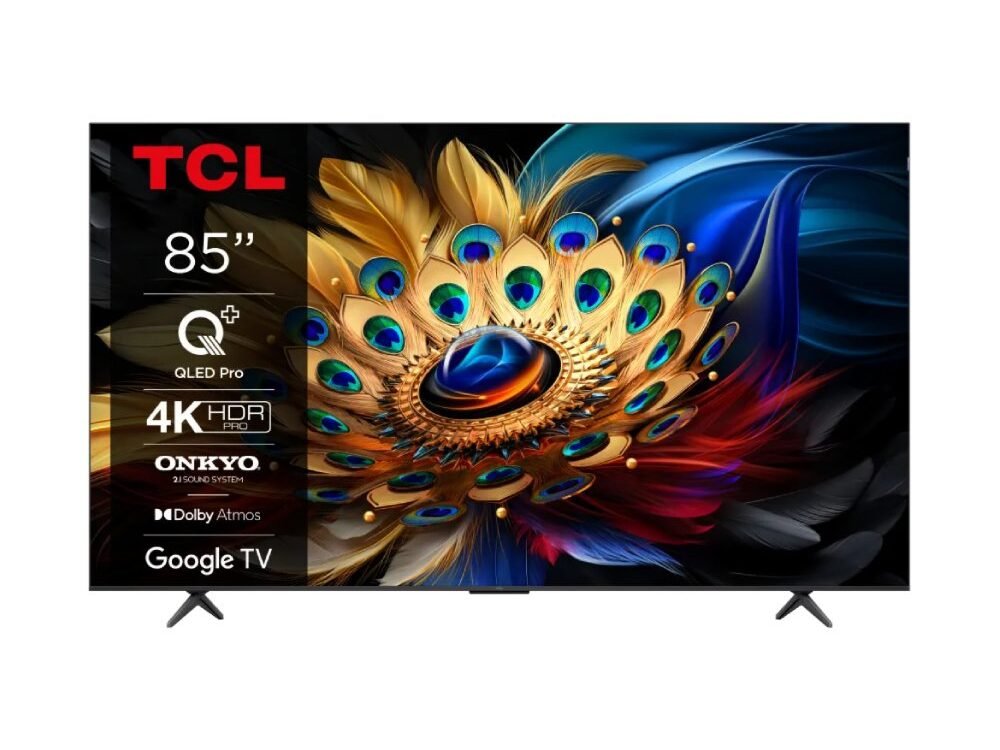 TCL 85C69B 85" | 4K Ultra HD QLED Smart TV | Google TV + Wifi | Dolby Vision | Quantum Dot met Levendige Kleuren | 60Hz