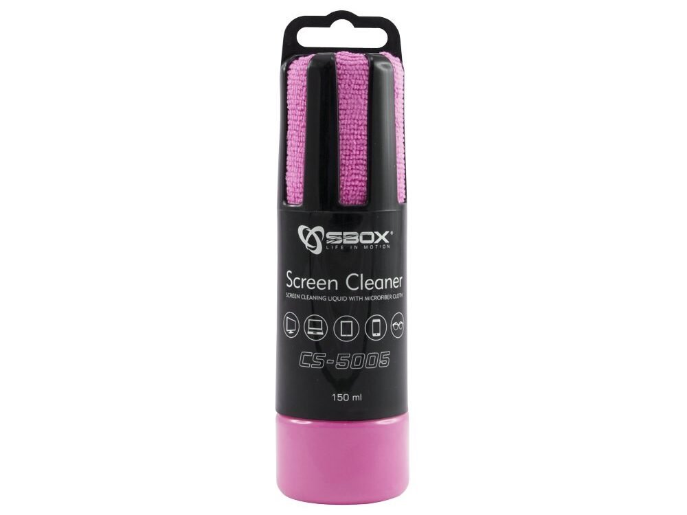SBOX Schermreiniger CS-5005 | 150 ml | Met Microvezeldoekje | Roze