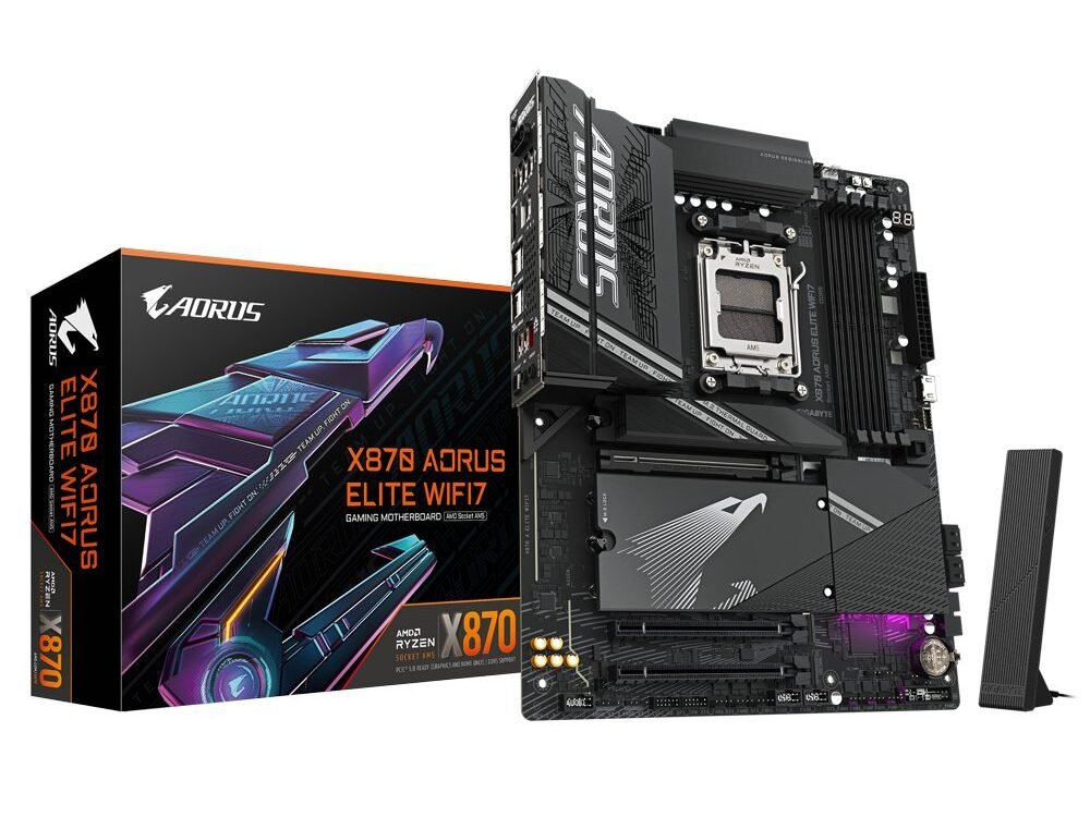 Gigabyte X870 A ELITE WIFI7 | Socket AM5 | AMD X870 | 4xDDR5 | ATX | Moederbord