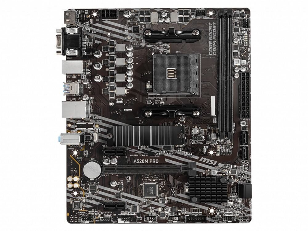 MSI A520M PRO | Socket AM4 | AMD A520 | 2xDDR4 | Micro-ATX | Moederbord