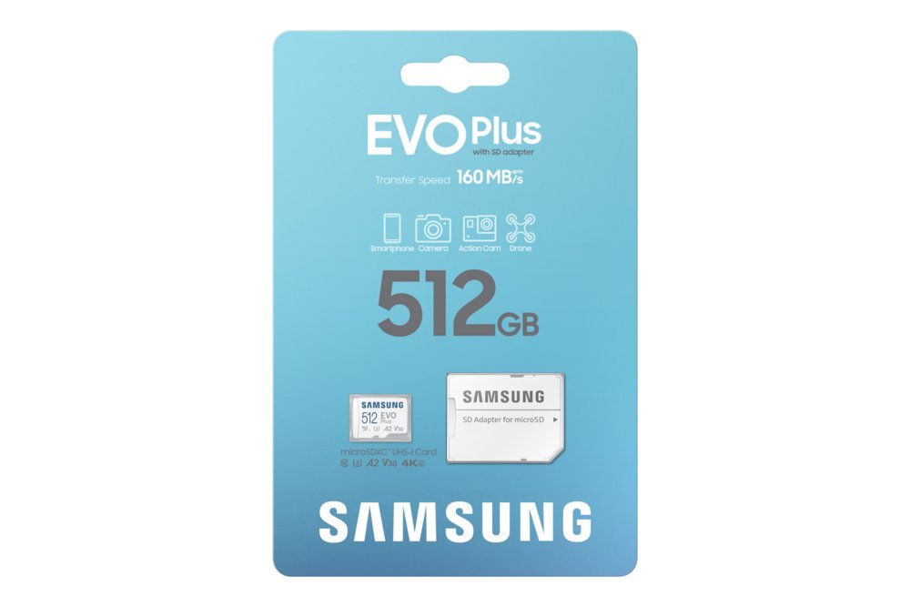 Samsung EVO Plus | MicroSDXC | 512GB | Class 10 | UHS-I U3 | V30 | A2 | Tot 160MB/s | Inclusief adapter - Afbeelding 10