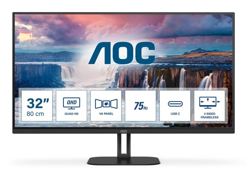 AOC Q32V5CE/BK 31.5" | 2560 x 1440 VA | 75Hz | Monitor