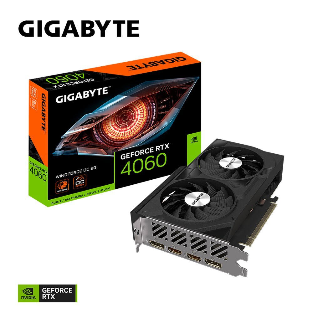 Gigabyte GeForce RTX 4060 Windforce OC | 8GB GDDR6 VRAM | Videokaart | GPU | Nvidia - Afbeelding 3