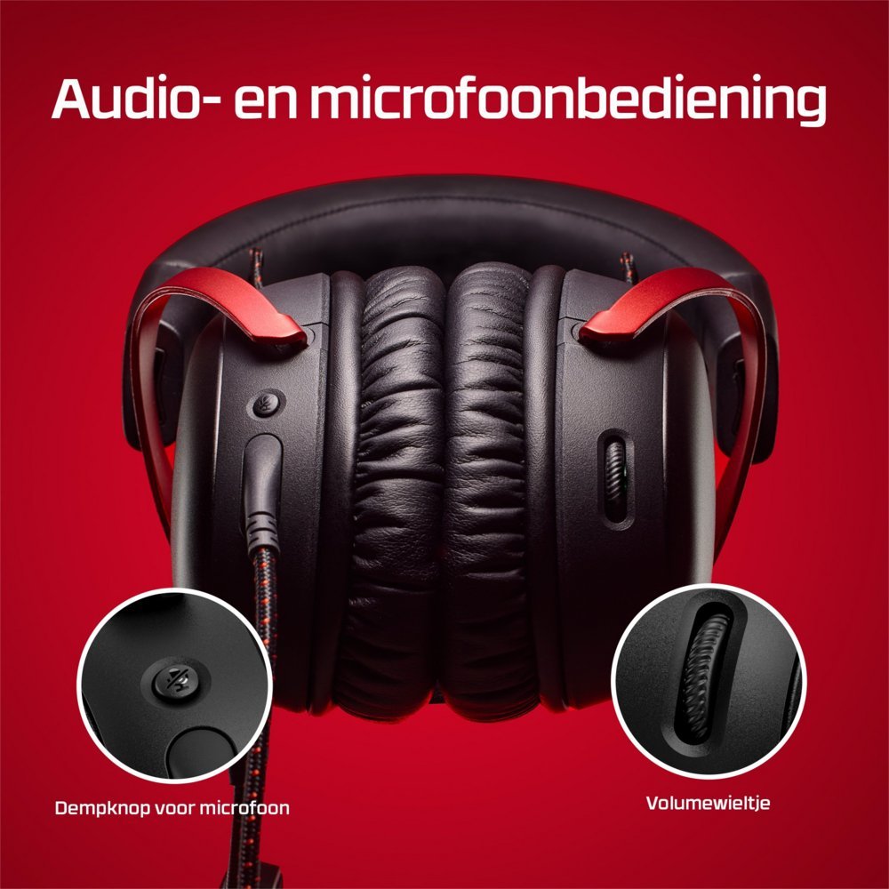 HyperX Cloud III | Bedrade Over-ear Gaming Headset | 3.5mm + USB-A + USB-C | Zwart/Rood - Afbeelding 7