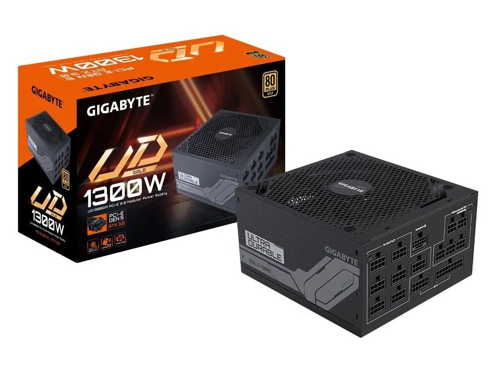 Gigabyte UD1300GM PG5 | 1300W Gold | 20+4 Pin | ATX | Zwart | Voeding