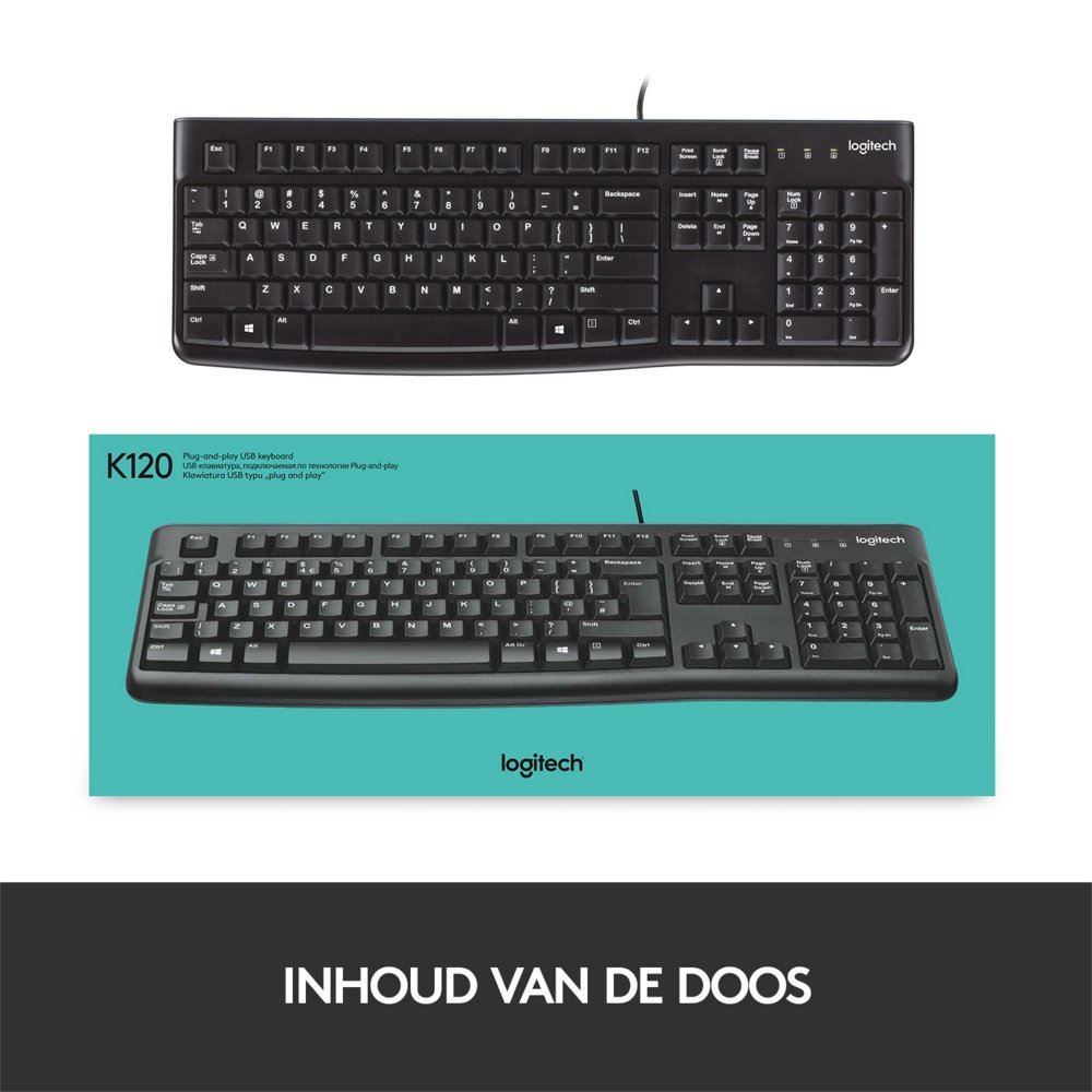 Logitech K120 | Zakelijk Bedraad Toetsenbord | QWERTY - Afbeelding 14