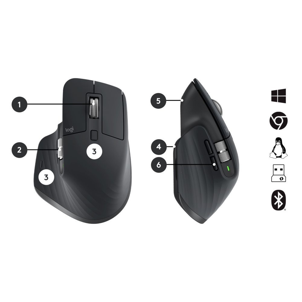 Logitech MX Keys Combo for Business Gen 2 | Draadloze Toetsenbord- en Muis-combo | RF / Bluetooth | QWERTY US International | Grafiet - Afbeelding 7