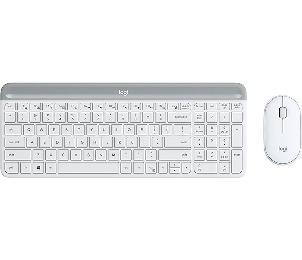 Logitech MK470 Slim | Draadloze Toetsenbord- en Muiscombo (USB) | QWERTY Engels | Wit