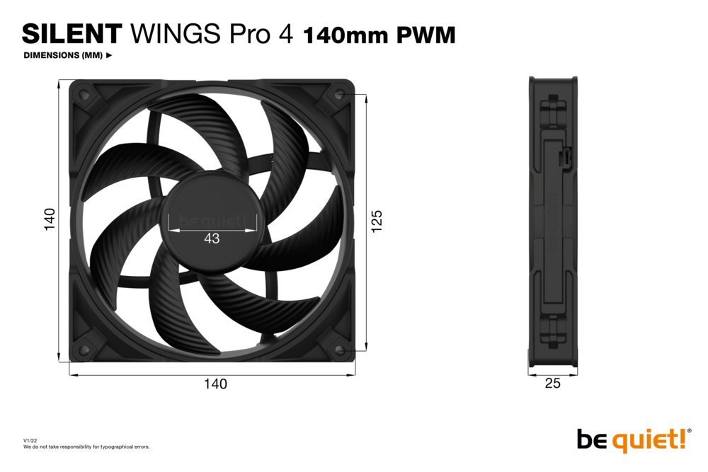 be quiet! Silent Wings Pro 4 | 140mm PWM Case Fan | Zwart - Afbeelding 7