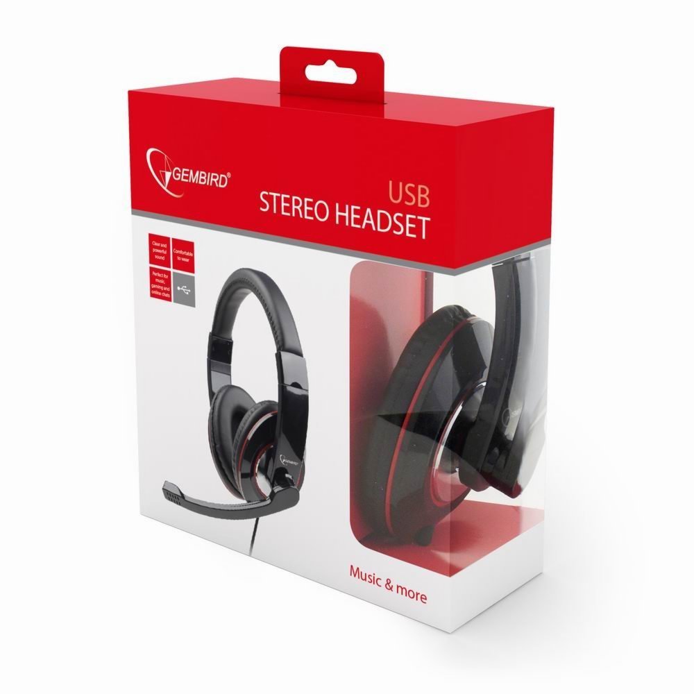 Gembird MHS-001 | Bedrade On-Ear Headset USB-A | Zwart - Afbeelding 5