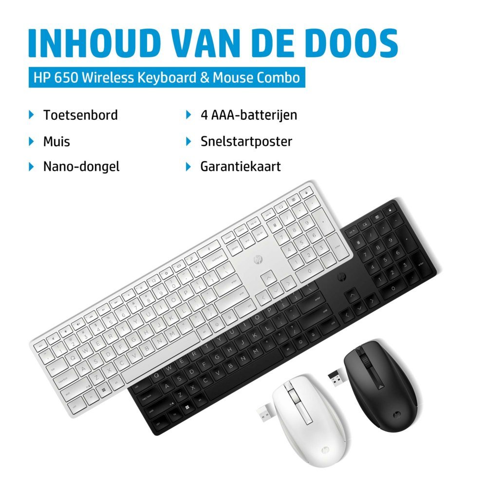 HP 650 | Draadloze Muis en Toetsenbordcombo | QWERTY - Afbeelding 7