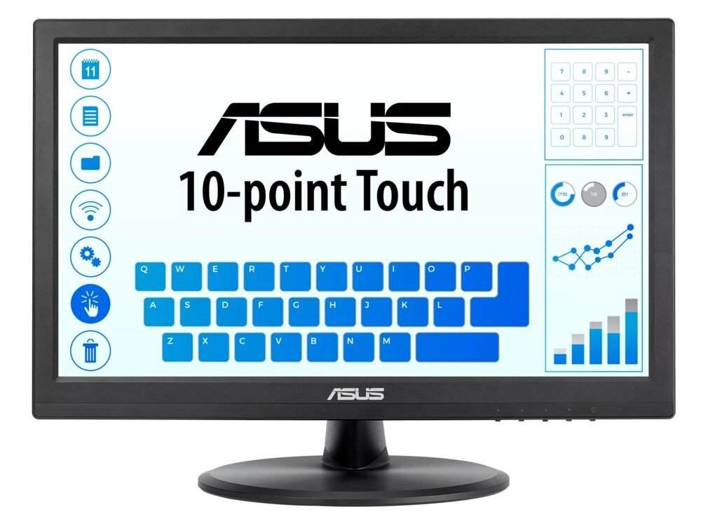 ASUS VT168HR | 15.6" Touchscreen Monitor | 1366 x 768 | WXGA | LED | Zwart
