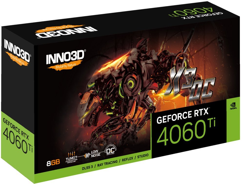 Inno3D GeForce RTX 4060 Ti X3 OC | 8GB GDDR6 VRAM | Videokaart | GPU | Nvidia - Afbeelding 3