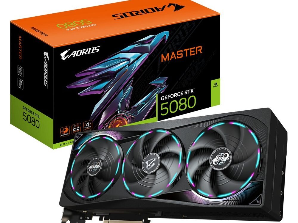 GIGABYTE AORUS GeForce RTX 5080 MASTER | 16GB GDDR7 | DLSS 4 | Videokaart | Nvidia GPU