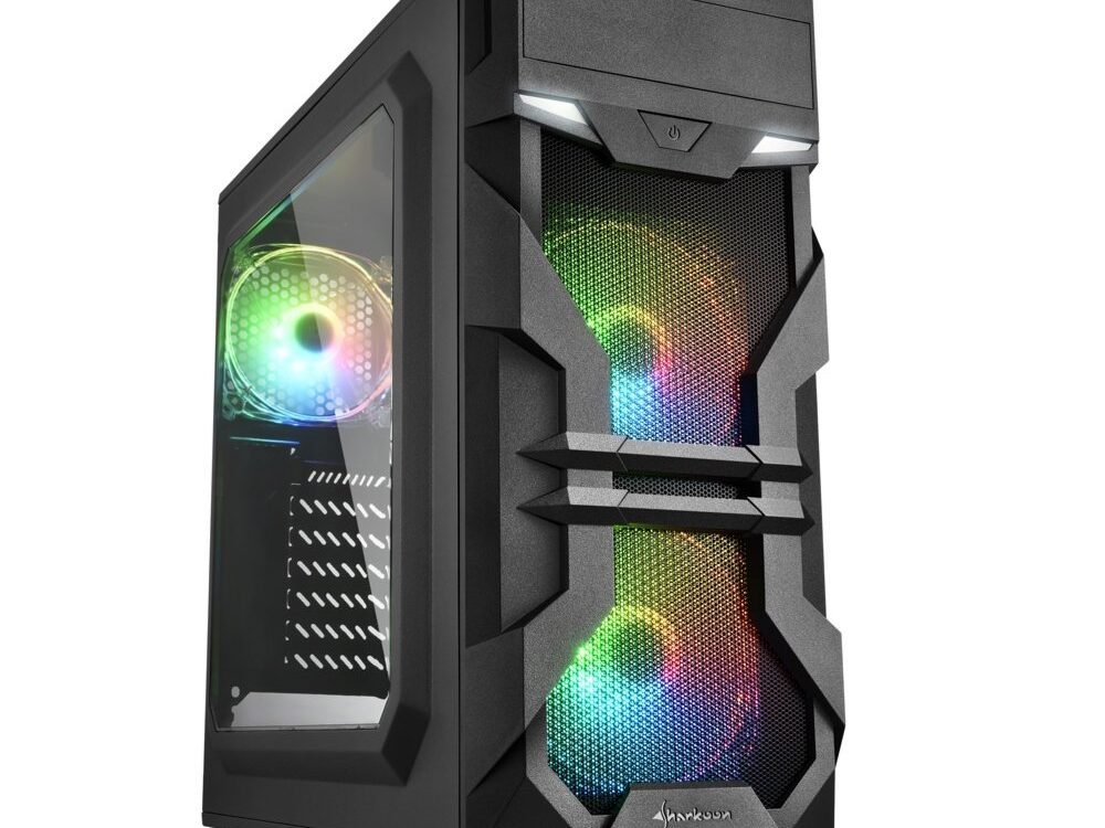 Sharkoon VG7-W RGB | Midi Tower Behuizing | Zwart | Met RGB-verlichting en Acryl Zijpaneel