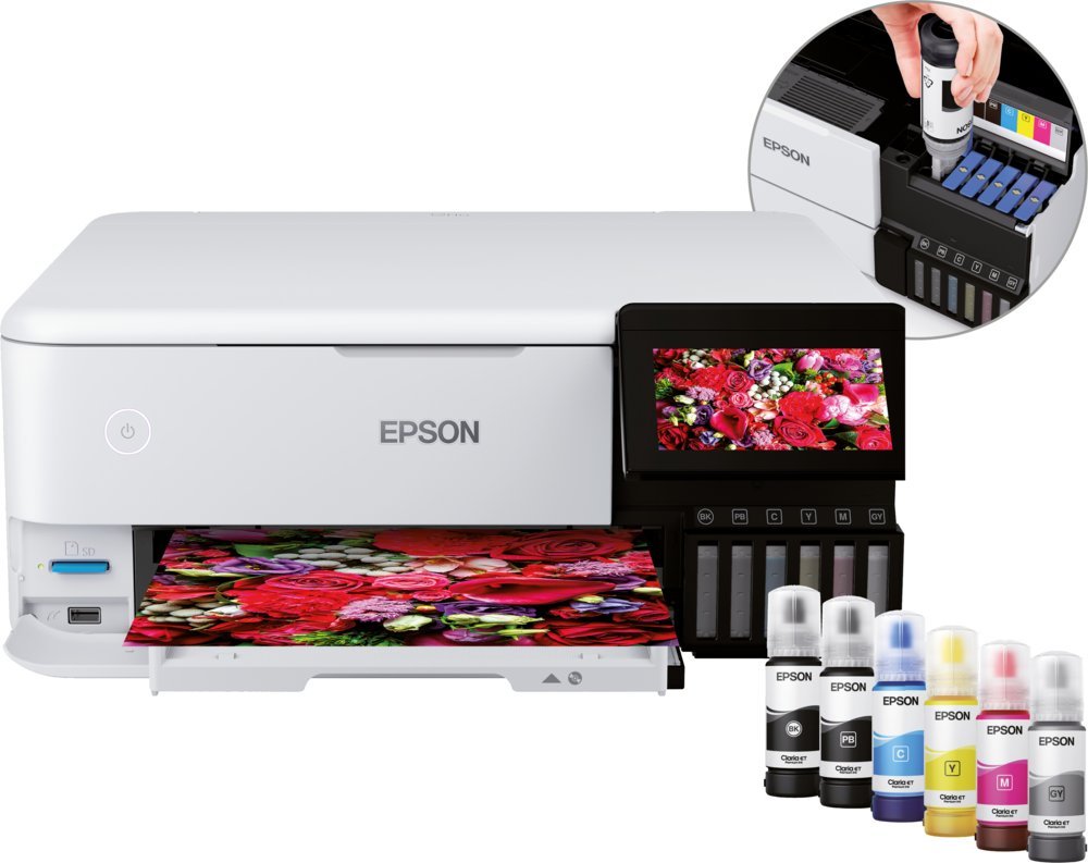 Epson EcoTank ET-8500 | All-in-One Inkjetprinter | 6-Kleuren Inktsysteem | A4 | Wi-Fi | Wit