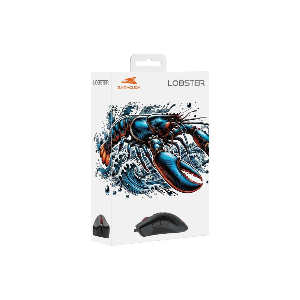 Baracuda LOBSTER RGB | Bekabelde Gaming Muis | USB-A | 6400 DPI | Zwart - Afbeelding 7