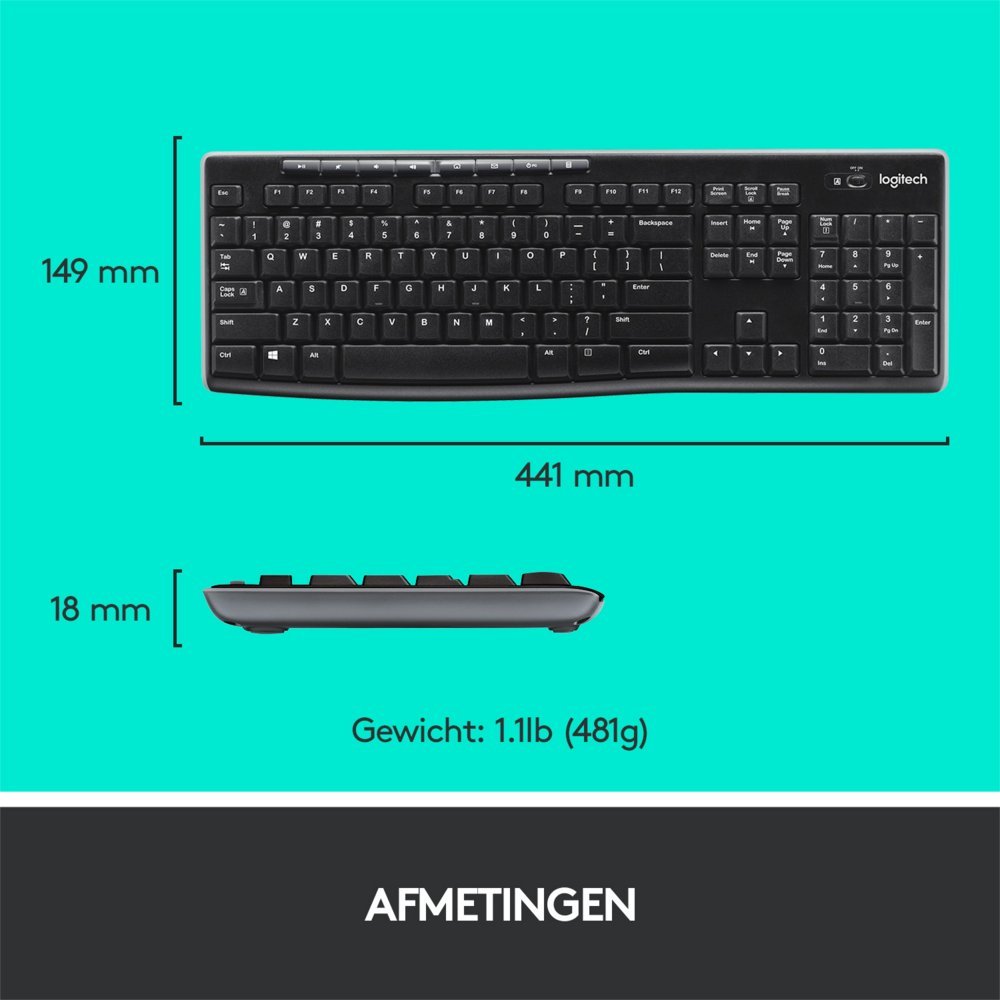 QWERTZ | Logitech MK270 | Draadloze Muis en Toetsenbordcombo | QWERTZ - Afbeelding 13