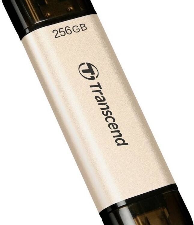 Transcend JetFlash 930C | 256GB USB-C 3.2 & USB-A 3.2 Flash Drive | Goud