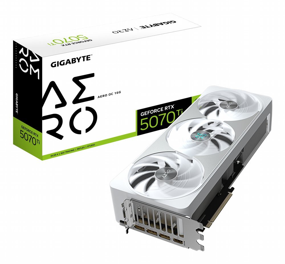 GIGABYTE GeForce RTX 5070 Ti AERO OC | 16GB GDDR7 | DLSS 4 | Videokaart | Nvidia GPU