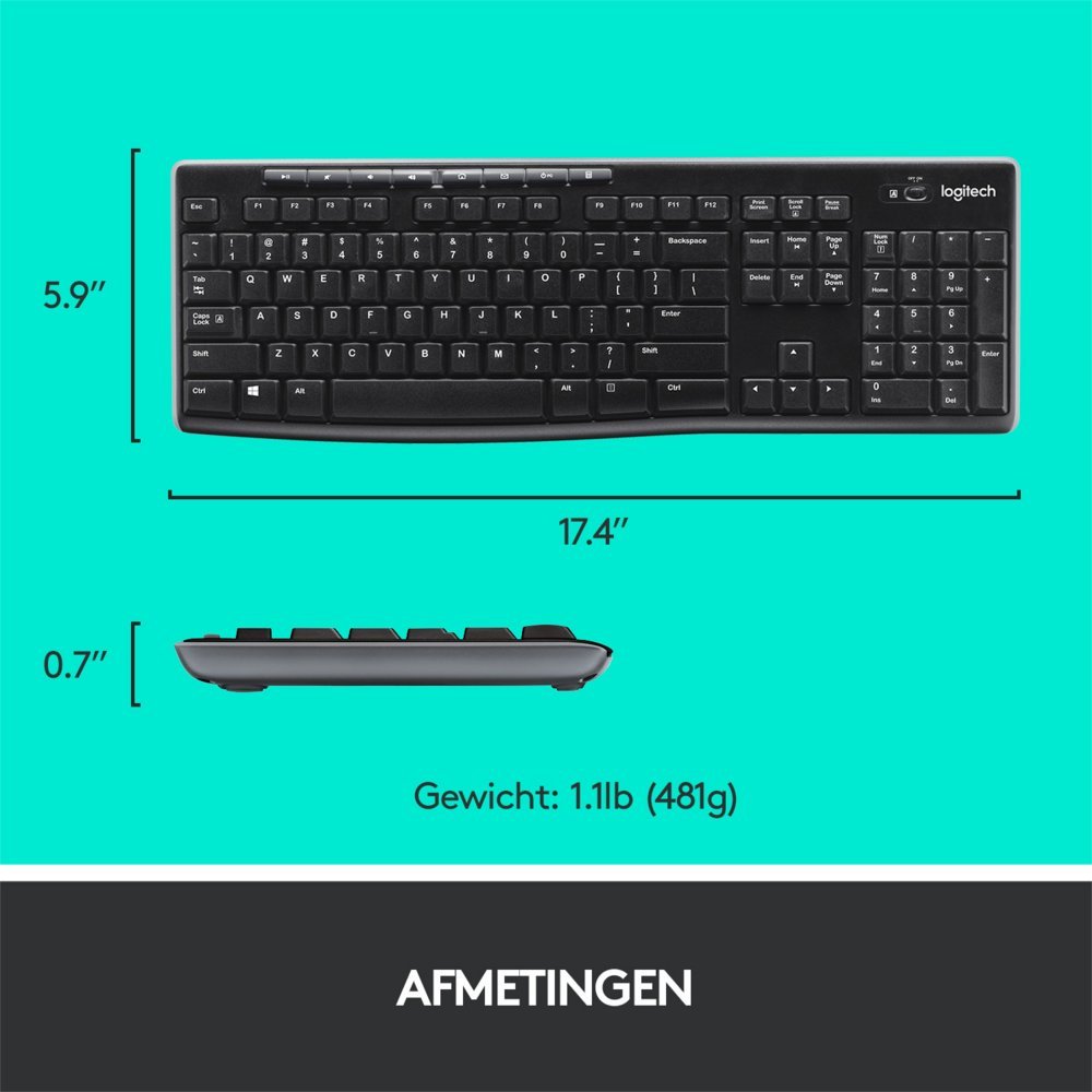QWERTZ | Logitech MK270 | Draadloze Muis en Toetsenbordcombo | QWERTZ - Afbeelding 12
