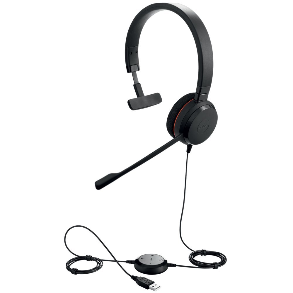 Jabra Evolve 20 UC | Bedrade On-ear Mono Headset | USB-A | Zwart - Afbeelding 4